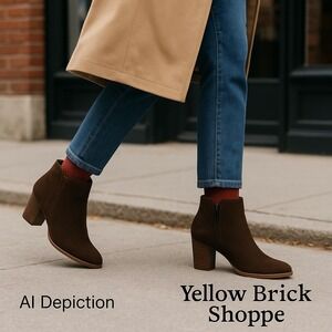 Driver‎ Club USA Womens St. James Leather Ankle Booties Brown Nubuck 7